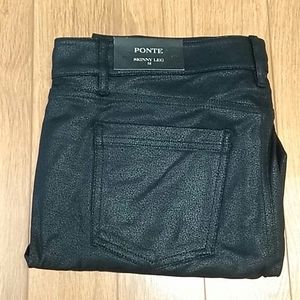ANN TAYLOR PONTE BLACK SKINNY PANTS size 12